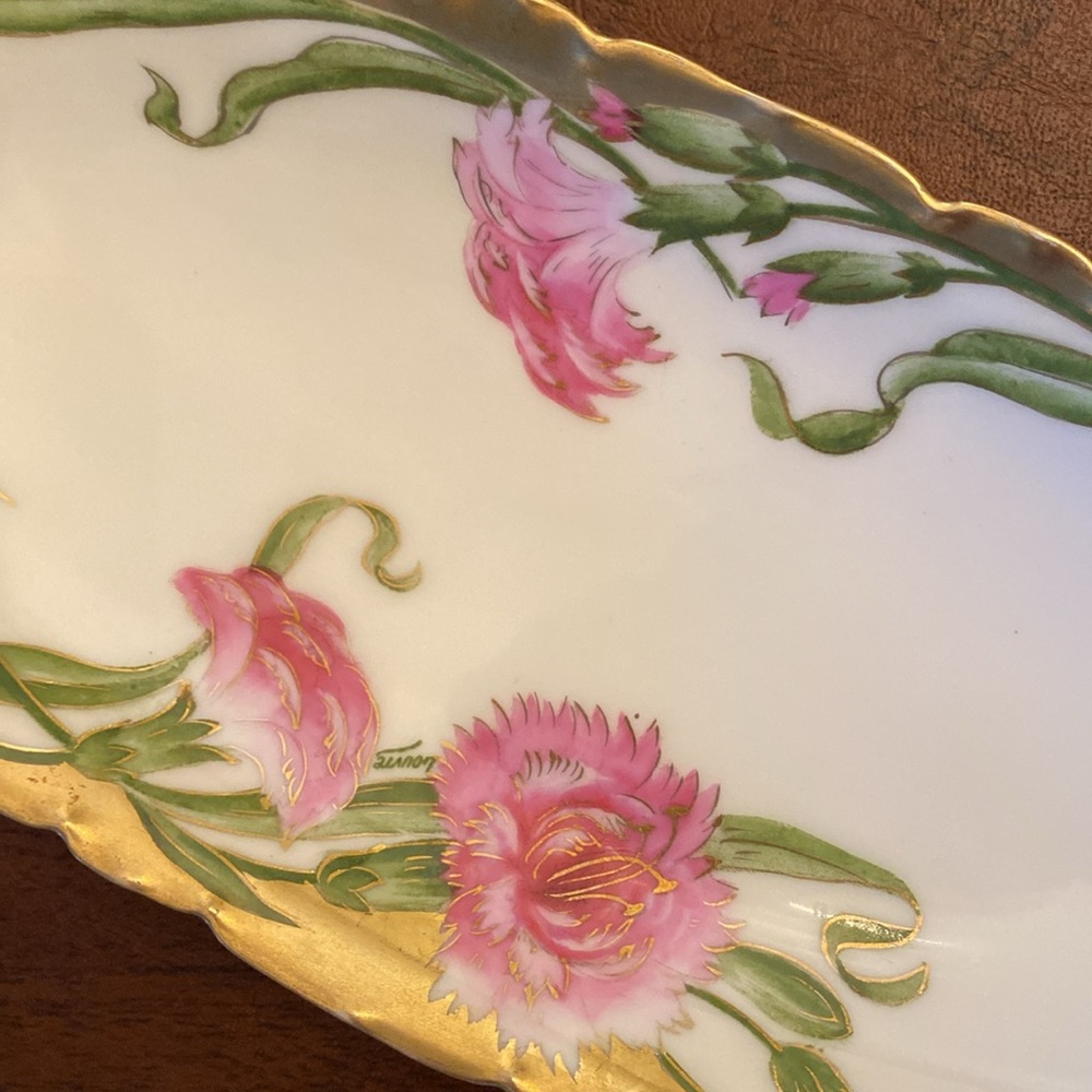 Antique Bavarian Hand-painted Celery Dish - Picture 2 of 7